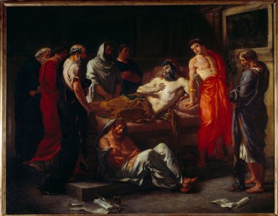 Śmierć Marca Aurele (121-180). Obraz Eugene Delacroix (1798-1863) autorstwa Ferdinand Victor Eugene Delacroix