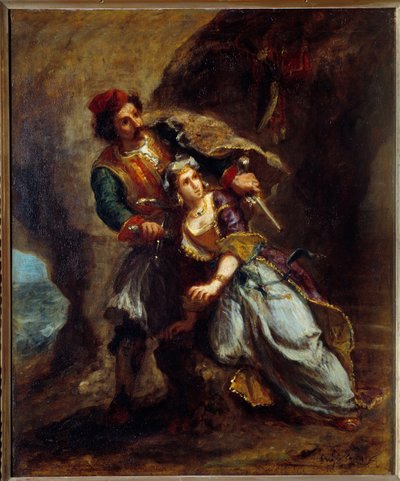 Zaręczyny Abydos. Obraz Eugene Delacroix (1798-1863) autorstwa Ferdinand Victor Eugene Delacroix