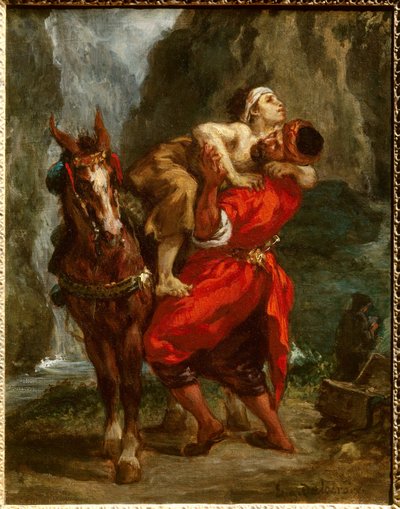 Dobry Samarytanin. Obraz Eugene Delacroix (1798-1863) autorstwa Ferdinand Victor Eugene Delacroix