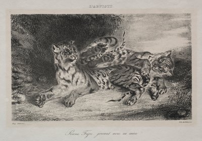 Młody tygrys bawiący się z matką, 1831. autorstwa Ferdinand Victor Eugene Delacroix