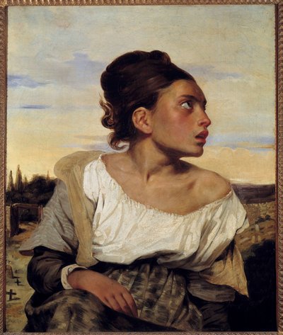 Młoda sierota na cmentarzu Obraz Eugene Delacroix (1798-1863) 1824 nd. 0,65x0,54m² autorstwa Ferdinand Victor Eugene Delacroix