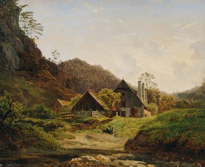 Krajobraz z młotami autorstwa Ferdinand Waldmüller
