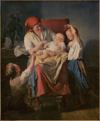 Szczęście matki autorstwa Ferdinand Waldmüller