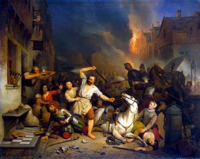 Furia francuska w Antwerpii”, 1827-1846. autorstwa Ferdinand de Braekeleer the Elder