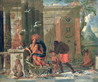 Alegoria Ameryki, 1691 autorstwa Ferdinand van Kessel