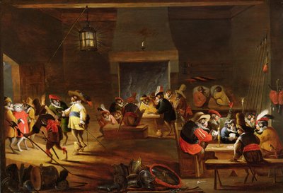 Małpy w tawernie (szczegóły patrz 92084) autorstwa Ferdinand van Kessel