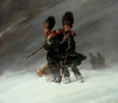 Grenadierzy na śniegu autorstwa Louis Ferdinand von Rayski