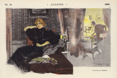 Kobieta wieczorem w domu (kolor lito) autorstwa Ferdinand von Reznicek