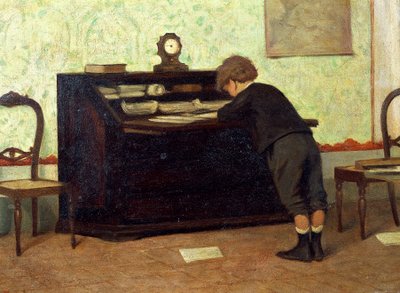 Lekcja Ferdinando Buonamici (1820-1892), olej na panelu autorstwa Ferdinando Buonamici