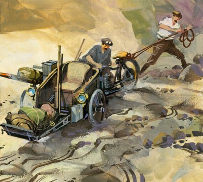 Wyścig samochodowy na dziesięć tysięcy mil (gwasz na papierze) autorstwa Ferdinando Tacconi