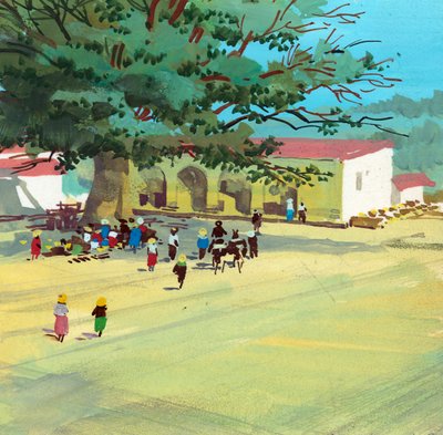 Tschiffely przybywa do La Banda autorstwa Ferdinando Tacconi