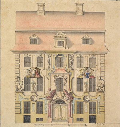 Projekt architektoniczny elewacji, 1739-69. autorstwa Ferenc Speth