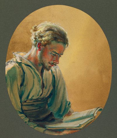 Młody mężczyzna czytający w Gustrow autorstwa Fernand Barbier