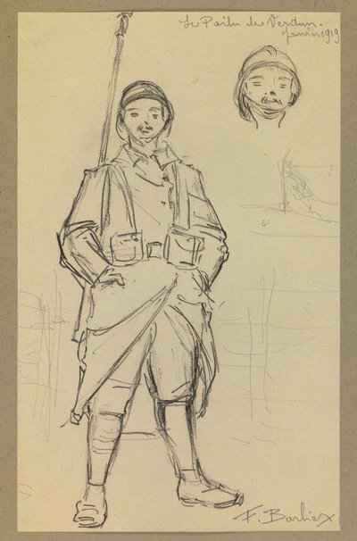 Poilu z Verdun autorstwa Fernand Barbier