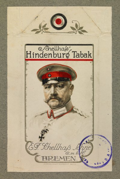 Portret Hindenbourga na paczce tytoniu autorstwa Fernand Barbier