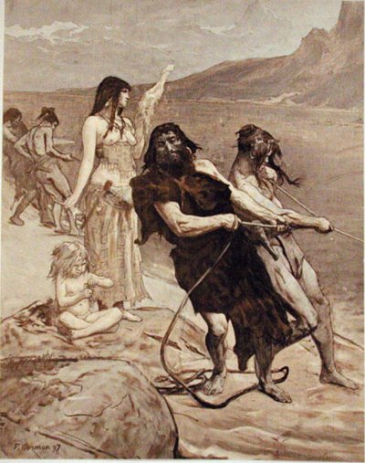 Wędkarstwo nad jeziorem autorstwa Fernand Cormon
