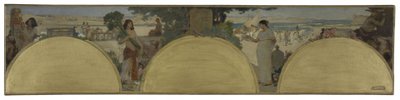 Szkic do Hôtel de Ville de Paris: Historia pisma - czasy starożytne, ok. 1890 (olej na płótnie) autorstwa Fernand Cormon