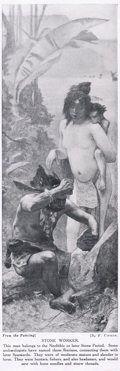 Kamieniarz, ilustracja z „Historii Narodów Hutchinsona”, ok. 1910 autorstwa Fernand Cormon