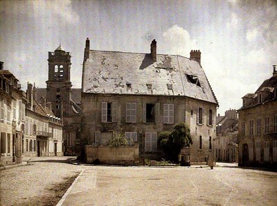 Dom z uszkodzonym dachem, Soissons, Aisne, 1917 (autochrom) autorstwa Fernand Cuville