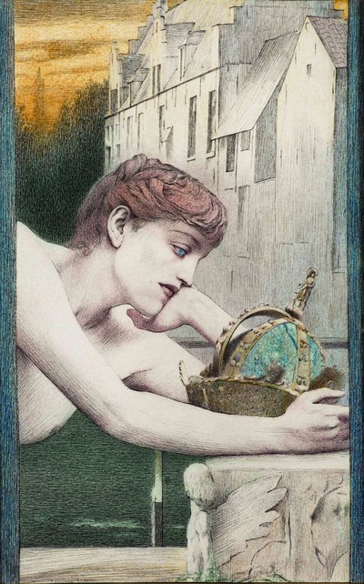 Martwe miasto. Z Georgesem Rodenbachem, 1889. autorstwa Fernand Khnopff