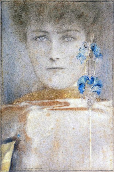 Biała maska, Fernand Khnopff (1858-1921) autorstwa Fernand Khnopff