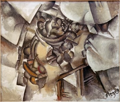 Miska z owocami na stole autorstwa Fernand Leger
