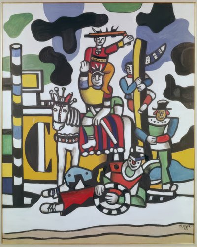 Kompozycja z pięcioma klaunami autorstwa Fernand Leger