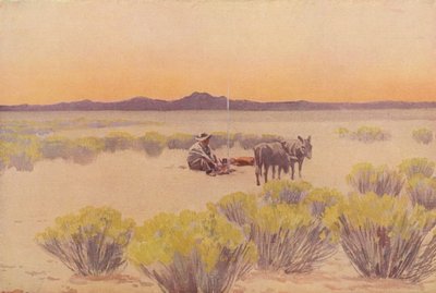 Arizona afterglow (kolorowa litografia) autorstwa Fernand Lungren