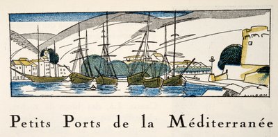 Port śródziemnomorski z Gazette de Bon Ton, wyd. 1920 (druk szablonowy) autorstwa Fernand Siméon