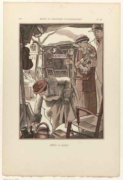 Dzisiejsze mody i maniery, 1922, pl. 11: Bric-A-Brac autorstwa Fernand Siméon