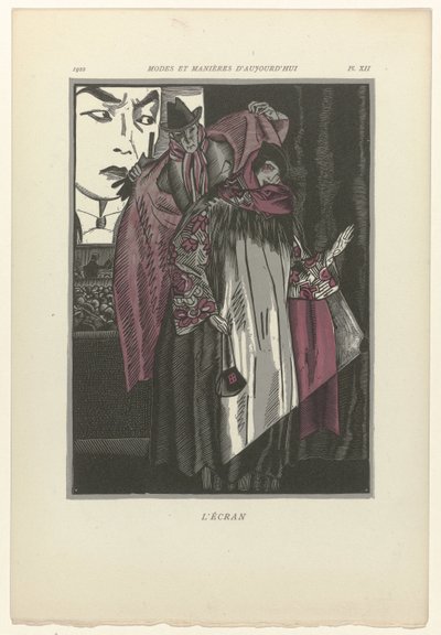 Dzisiejsze mody i obyczaje, 1922, pl. 12: Ekran autorstwa Fernand Siméon