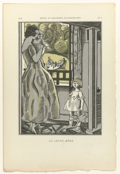 Dzisiejsze mody i maniery, 1922, pl. 1: Młoda matka autorstwa Fernand Siméon