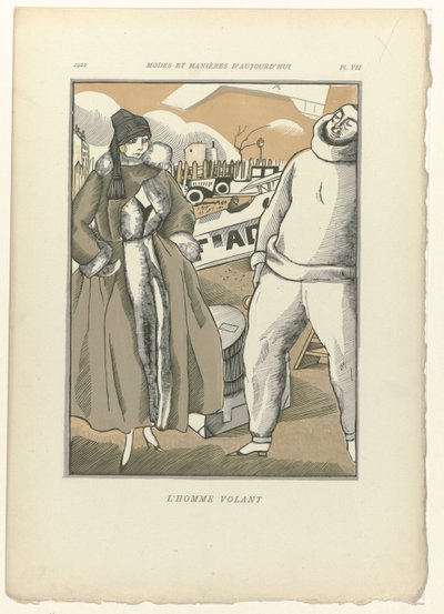 Dzisiejsze mody i maniery, 1922, pl. 7: Latający człowiek autorstwa Fernand Siméon