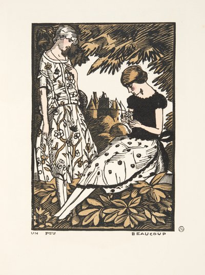 Trochę, dużo, z kolekcji modnych talerzy, 1920 (odbitka szablonowa) autorstwa Fernand Siméon