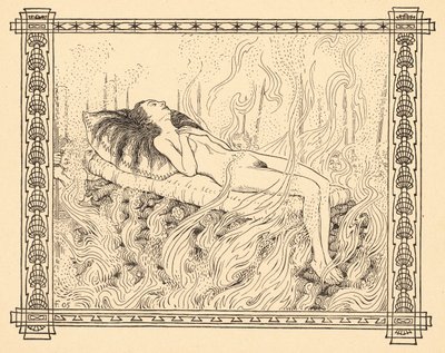Ofiara całopalna, płyta 4, z portfolio „Signs of Life”, wyd. 1908 w Berlinie przez Fritza Heydera Verlag autorstwa Fidus