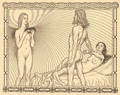 Wieczna Oblubienica, tablica 2, z teki „Lebenszeichen”, wyd. 1908 w Berlinie przez Fritza Heydera Verlag autorstwa Fidus