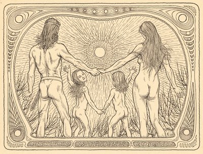 Sonnenwanderer, tablica 12, z teki „Lebenszeichen”, wyd. 1908 w Berlinie przez Fritza Heydera Verlag autorstwa Fidus