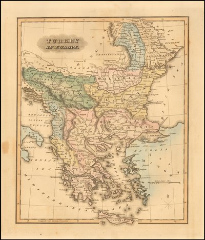 Mapa Turcji w Europie z 1823 r. autorstwa Fieldinga Lucasa, Jr. autorstwa Fielding Lucas Jr.