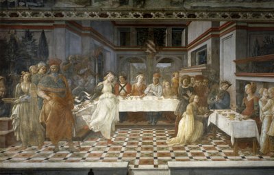 Uczta Heroda, epizody z życia św. Jana Chrzciciela, ok. 1452-64 (fresk) autorstwa Filippino Lippi