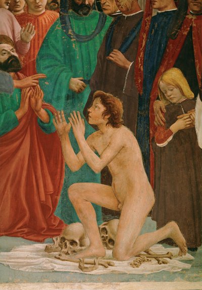 Święty Piotr wskrzesza syna prefekta Teofila, swojego więźnia (malowidło ścienne) autorstwa Filippino Lippi