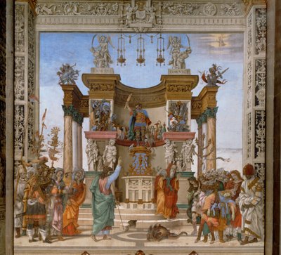 Święty Filip nakazuje potworowi opuścić świątynię Marsa w Hierapolis (obraz) autorstwa Filippino Lippi