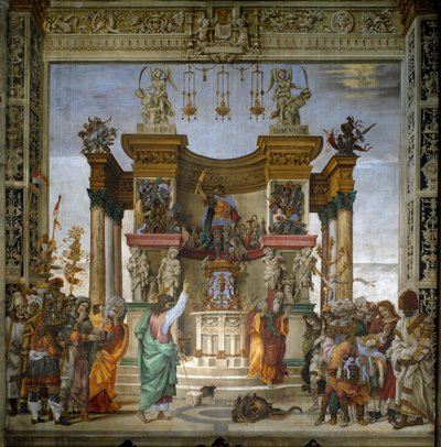 Św. Filip egzorcyzmuje smoka ze świątyni w Hierapolis Fresk filipińskiego Lippiego (1457-1504) 1487-1502 Kaplica Strozzi, Santa Maria Novella, Florencja - Św. ) ... Świeży autorstwa Filippino Lippi