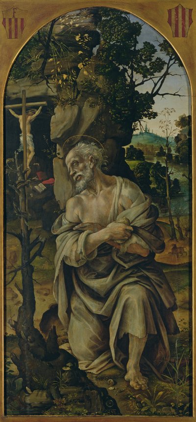 Św. Hieronim w pokucie, ok. 1480 autorstwa Filippino Lippi