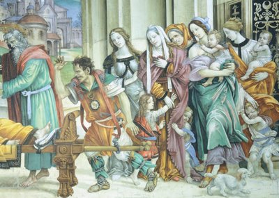 Św. Jan Ewangelista wskrzeszający Druzjanę autorstwa Filippino Lippi