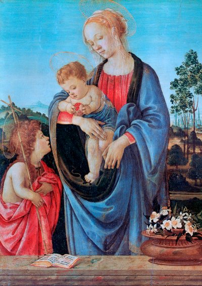 Dziewica z Dzieciątkiem ze św. Janem, 1480 autorstwa Filippino Lippi