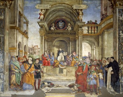 Triumf św. Tomasza z Akwinu nad heretykami (fresk) autorstwa Filippino Lippi