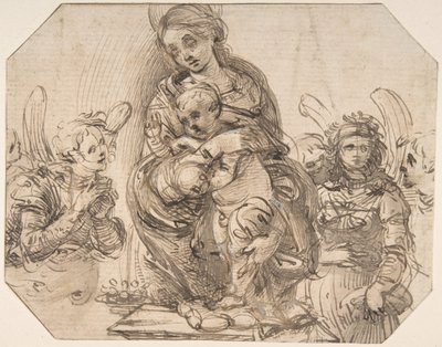 Dziewica z Dzieciątkiem z udziałem aniołów, 145758-1504. autorstwa Filippino Lippi.