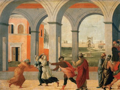 Virginia wzięta do niewoli przez rzymskiego gubernatora Appiusza Klaudiusza ... autorstwa Filippino Lippi