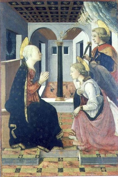 Zwiastowanie ze św. Julianem (panel) autorstwa Filippo (workshop of) Lippi