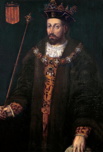 Portret Alfonsa (Alfonsa) III Katalonii, IV Aragońskiego, zwanego debonnaire (1299 - 1336), króla Aragonii i Sardynii (1327-1336) autorstwa Filippo Ariosto